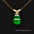 Green Color Icy Jadeite Cucurbit Pendant Charms